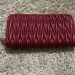 Burgundy Quilted Wallet